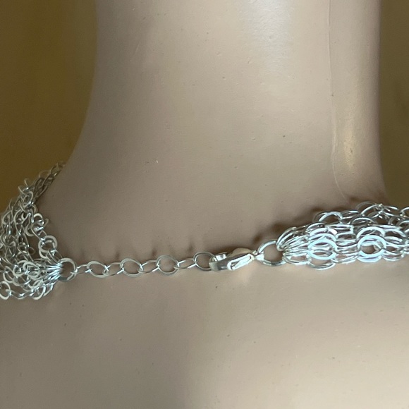 Vintage sterling silver 925 MILOR Italy multi chain necklace - Picture 10 of 12